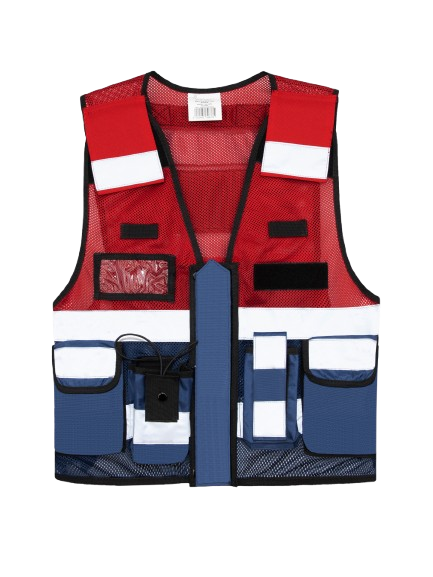 Korntex taktische Mesh Einsatzweste, rot/navyblau, XXL/4XL