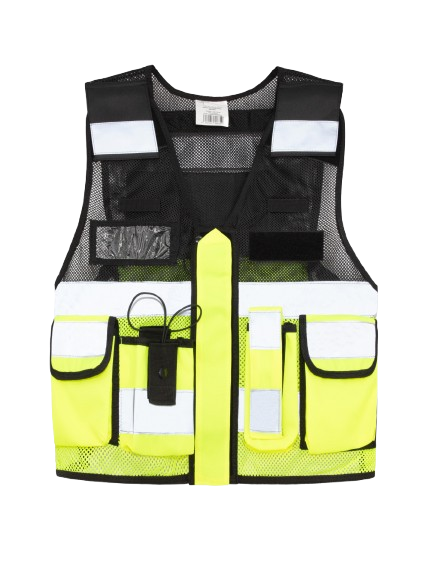 Korntex taktische Mesh Einsatzweste, schwarz/gelb, M/XL