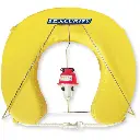 Rettungsring Hufeisen mit Halter und LED-Licht Gelb