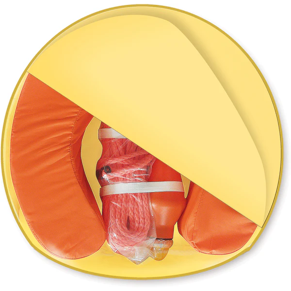 Safety Kit (Rettungsring Hufeisen, 30 m Leine und Signallicht) Orange